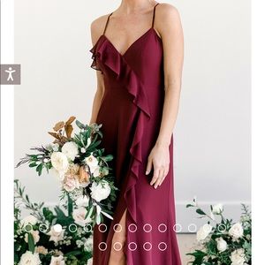 Revelry bridesmaids dress in chiffon color French blue